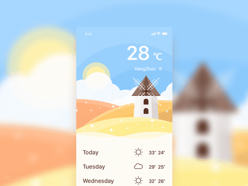 Weather animation app design gif sunny day ui weather weather icon