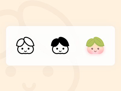 Buns face-Peaches cute art icon illustration logo vector