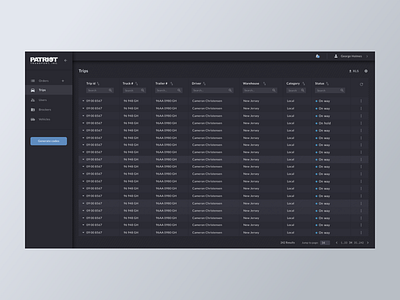 Table | Dark theme app clean dark theme dashboard filter interface layout minimal navigation search simple table ui ui design ux web design