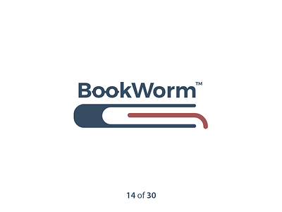 #ThirtyLogos Challenge Day 14 - Bookworm™