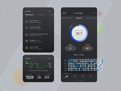 Health and Fitness Mobile App activity monitor addidas design fitness gym health human minimal mobile app mobile ui nike nutrition product design regime running ui ui design well being whoop workouts