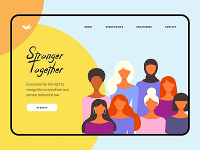 Women Power Together community creativity design desktop design ethnicity events faizan saeed illustration interface learning mobile ui stronger technology together ui ui design web ui website women worldwide