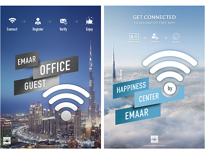 Downtown Wifi 3d branding design dubai emaar properties free wifi illustration logo promotion ui ux vector