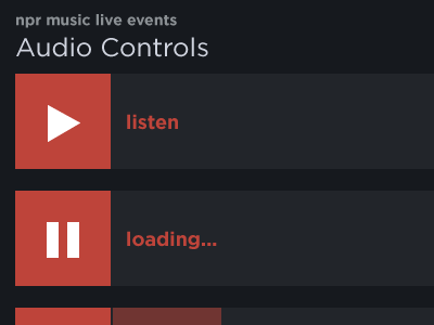 NPR Music Live Events Audio Controls & Design Patterns audio design patterns npr responsive rwd