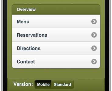 Perrys Mobile css3 iphone jquery mobile perrys restaurant wordpress