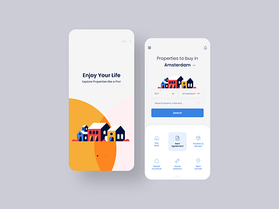 Property Portal‎ app buy buy home clean colors creative design experience figma icons properties property rent rent app rent home rental ui uidesign uiux ux