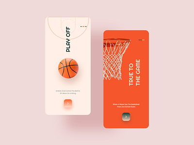 Onboarding Layouts - Play Off Basketball App adobe xd app basketball black clean colors creative design experience game onboarding orange photoshop sports ui uidesign uiux userinterface ux uxdesign