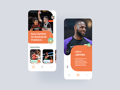Play Off Basketball App adobe xd app basketball clean colors creative design experience game orange photoshop sports ui uidesign uiux ux