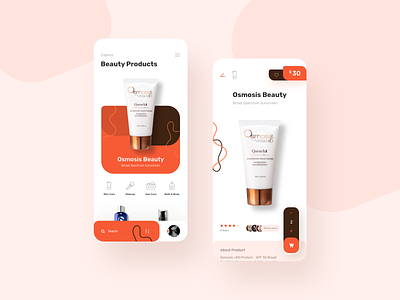 Beauty Products Ui Design app beautiful beauty beauty product brown cart colors creative design ios mobile app orange products shopping skincare ui uidesign uiux uiuxdesign ux