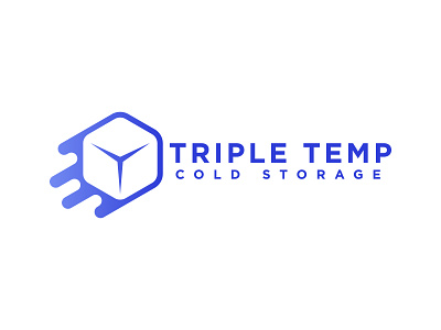 Triple Temp Logo cold ice cube isometric icon isometric logo modern icon modern logo