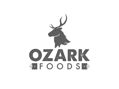 Ozark Foods Logo deer food logo vintage