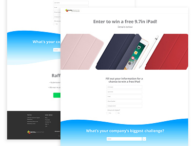 Raffle and Agency Segment Landing Page landing page submission form