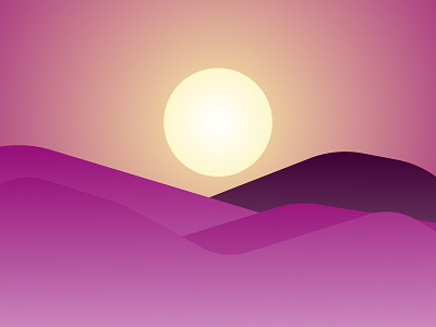Sunrise Vector Illustration illustrated illustration landscape mountains sun sunrise sunset vector