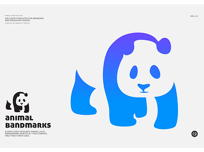 animal brandmark (Panda) branding collection design download for free free free ai free download free icon free logo free psd gradient high end panda pawellpi premium