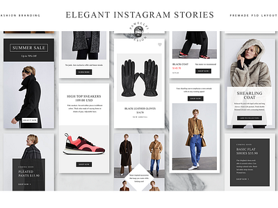 Elegant Instagram Stories app branding collection design elegant feminine high end icon illustration instagram logo minimal pawellpi premium the bundle typography ui vector