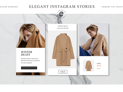 Elegant Instagram Stories app branding collection design elegant feminine flat high end icon illustration logo minimal pawellpi premium the bundle type typography ui vector web