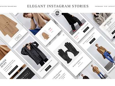 Elegant Instagram Stories app branding collection design elegant feminine flat high end icon logo minimal pawellpi premium the bundle typography ui ux vector web website