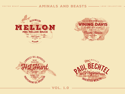 Emblems 01 04 animal animal alphabet beast branding collection design engrave high end illustration logo pawellpi the bundle vintage