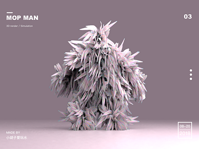 mop man 03 3d body dynamic material model poster render simulation