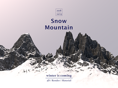 Snow Mountain 3d 3d render simulation material design material model poster render simulation