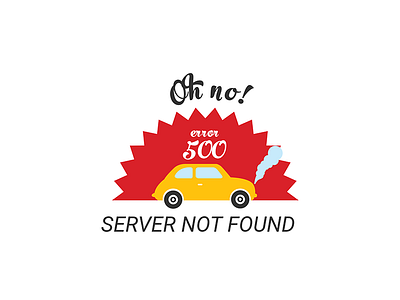 Error 500 500 alert car crash error page illustration not found server service page vector