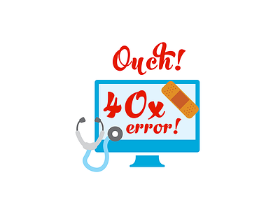 Error 40X alert computer doctor error page illustration plaster service vector