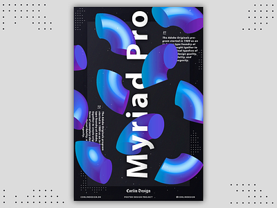 "Myriad Pro" Poster Design brand branding denmark design dribbble illustration poster poster a day poster art poster design posters typography vector