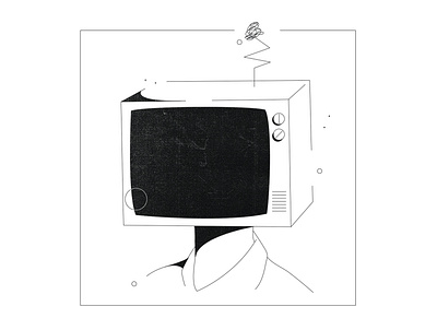 Mindless black and white design head illustration illustrator inktober2019 mindless tv