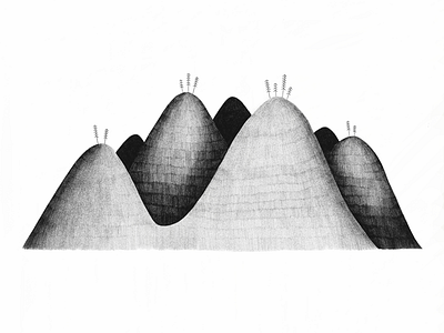 Up and down drawing hills illustration minimal mountains nature pencil procreate trees