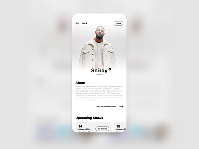 Artist Page App Concept