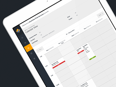Schedule Screen Training Supplier app application booking calendar clean extranet minimalistic ui