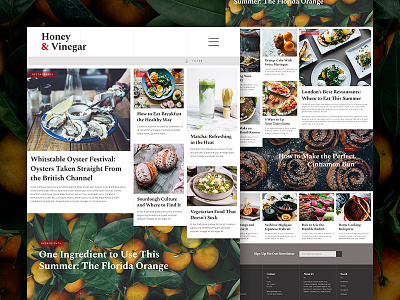 Food Blog Layout blog design food layout mockup photography ui web