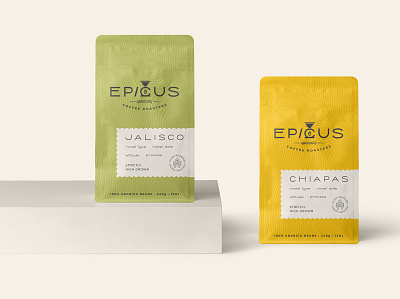 Epicus Coffee Roasters branding cafe coffee coffee bag coffee roasters coffeeshop design home roastery icon logo logo icon minimalism package design packaging roastery specialty symbol typogaphy vector