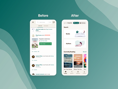 Goodreads Homepage App Redesign booklover design designreview goodreads productdesign ui uidesign