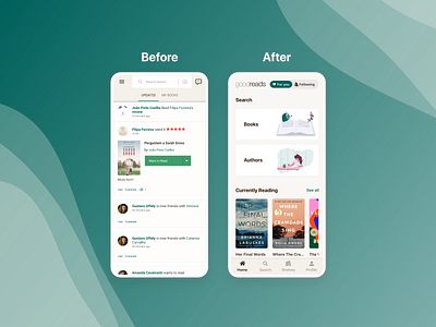 Goodreads Homepage App Redesign