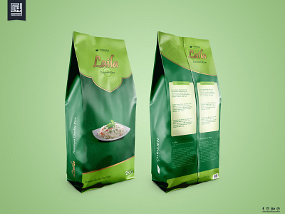 Packaging design: Laila Rice designed by usama graphic design packaging packaging design rice bag usama ashfaq