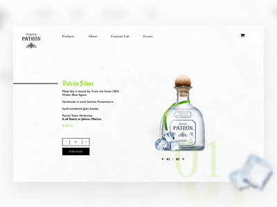 Product Hero | Patrón booze checkout page hero onepage product shop ui ux design web deisgn