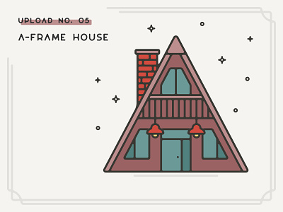 Infogravy | A-frame House flat flat design icon icons illustration line art outline vector