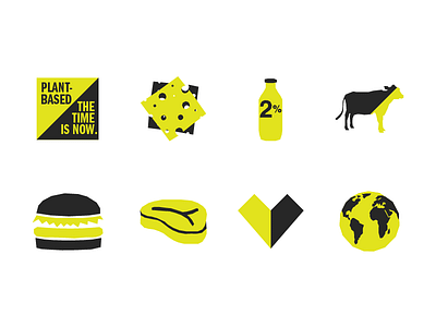 Plant-Based Icons abstract branding food geometric icons illustration vegan