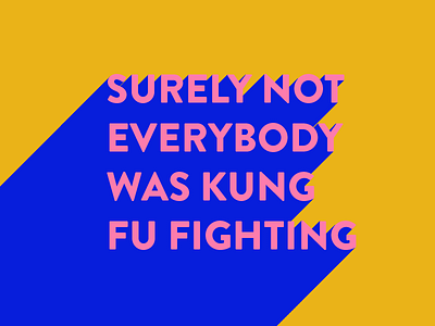 Kung Fu Fighting illustration long shadow typography