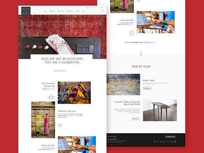 Kush Rugs Homepage 2 e commerce e shop editorial interface interior design interiors rugs shopify ui ui design