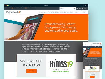 HIMSS Landing Page landing page responsive ui web design