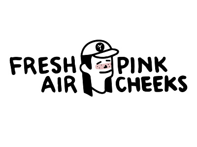 Fresh Air - Pink Cheeks brand design freckles handletter handwritten hike hiking illustration letter logo typography vector