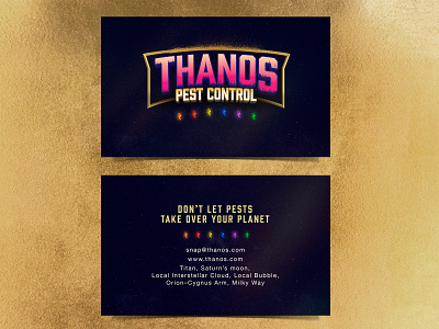 Thanos Business Card avengers branding businesscard capital design illustration letter stones superhero thanos typography villain