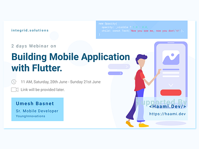 Building Mobile App using Flutter - Webinar banner event mobile app nepal online webinar