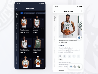 NBA Store Redesign app basketball design ecommerce sport typography ui ux