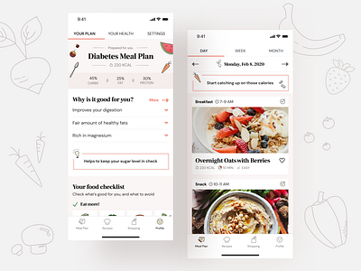 Whole foods healthcare app concept