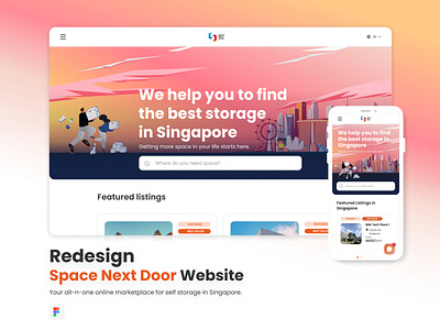 Redesign-Space next door Website redesign ui uidesign uxui web web design