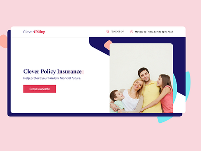 Clever Policy - Insurance Landing Page adobe xd health homepage insurance landingpage ux web web design