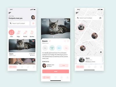 Pet Adoption adobe xd adopt adoption app design pet care pets ui ux